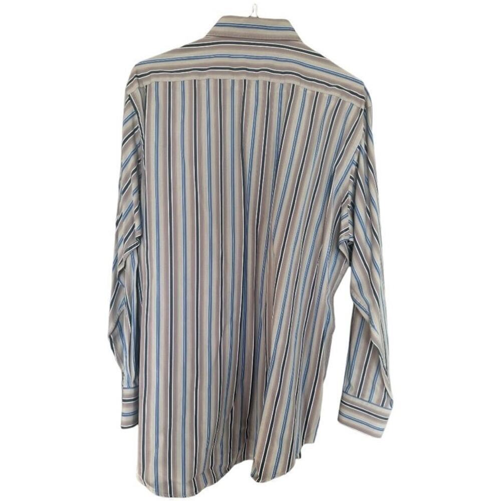 Thomas Dean - Men's Striped Button Up Dress Shirt Size XXL - Picture 4 of 6